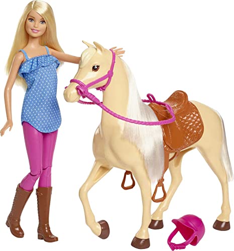 Barbie Horse Set: Blonde Doll in Riding Outfit