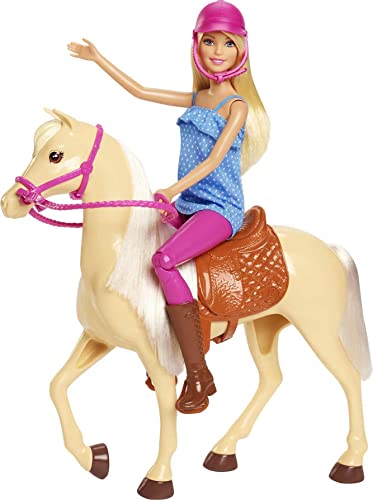Barbie Horse Set: Blonde Doll in Riding Outfit