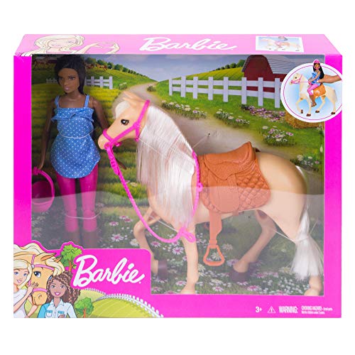 Brunette Barbie Doll with Horse - Perfect Gift!