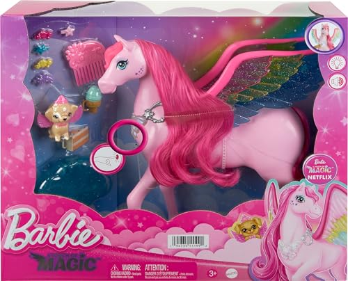Pink Barbie Pegasus with 10 Accessories and Lights