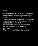 Jakks Pacific 4' Batman Statue in Black Gray