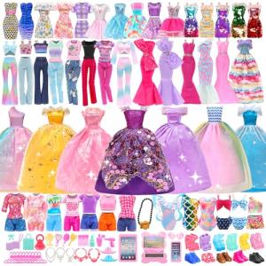 57-Piece Barbie Doll Clothes and Accessories Bundle