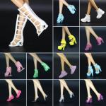 50 Pairs Assorted Barbie Doll Shoes: High Heels, Boots, Flats