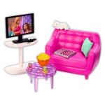 Barbie Living Room Playset with Kitten & Accessories