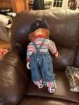 Horror Movie Replica Doll in Striped Outfit