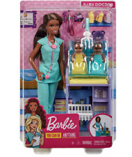 Brunette Baby Doctor Barbie Doll and Playset