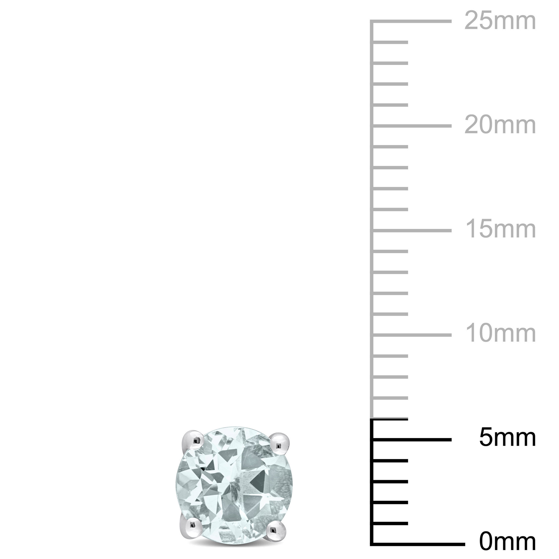 Miabella 1.5 Carat Aquamarine Solitaire Stud Earrings, Sterling Silver
