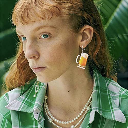 Beer Mug & Wine Glass Dangle Earrings Set