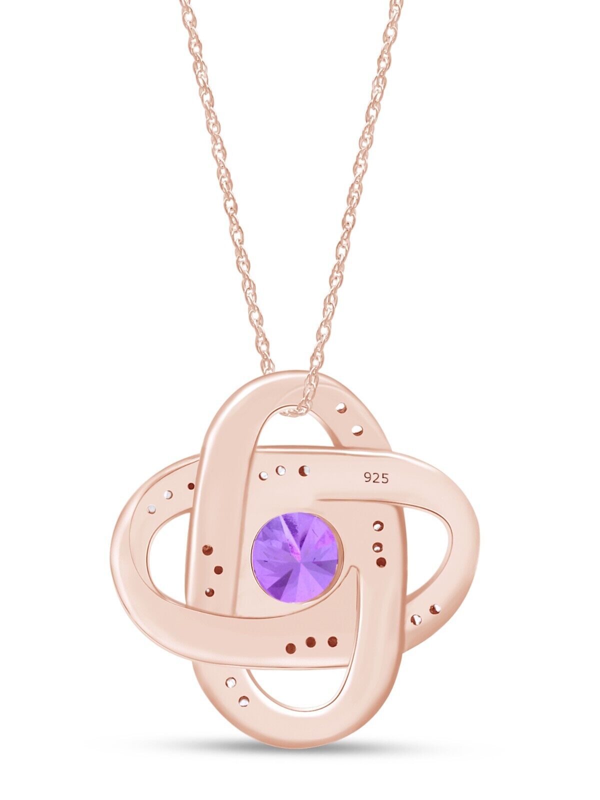 14k Gold Plated Inter Woven Amethyst Pendant Necklace