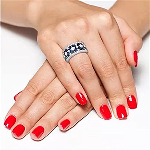 Topaz Sapphire Wedding Ring Band in 925 Silver