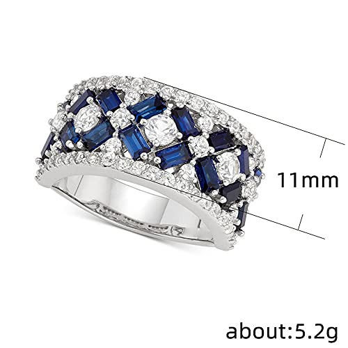 Topaz Sapphire Wedding Ring Band in 925 Silver