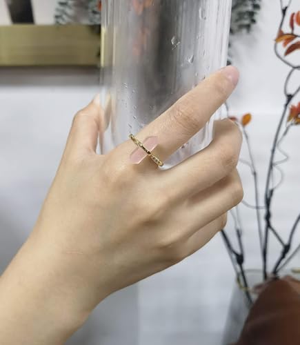 Pink Crystal Gold Plated Adjustable Ring for Women