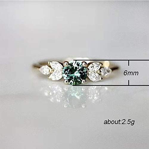 Square Simulated Emerald Gemstone Engagement Ring for Women