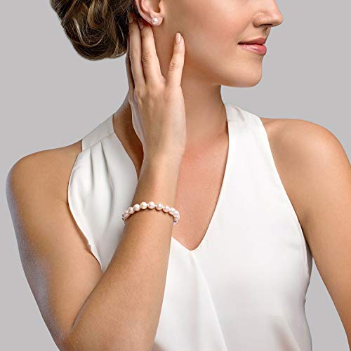 14K Gold White Japanese Akoya Pearl Bracelet Women