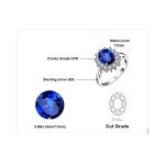 Blue Sapphire Halo Statement Engagement Rings for Women