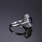 Blue Sapphire Halo Statement Engagement Rings for Women