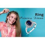 Blue Sapphire Halo Statement Engagement Rings for Women