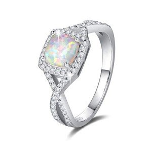 Stunning Opal Halo Ring in Sterling Silver