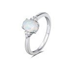 Stunning Opal Halo Ring in Sterling Silver