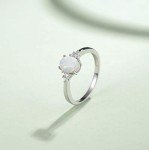 Stunning Opal Halo Ring in Sterling Silver