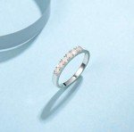 FANCIME Sterling Silver Fire Opal Engagement Ring
