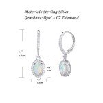 Elegant Sterling Silver Opal Halo Earrings for Women