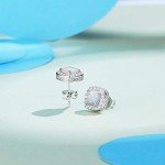 Opal Stud Earrings in Sterling Silver for Women