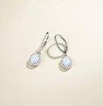 Elegant Sterling Silver Opal Halo Earrings for Women