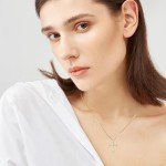 FANCIME Gold Cross Necklace with Twisted Infinity Design