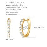 14K Yellow Gold Diamond Huggie Hoop Earrings