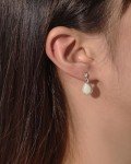 Opal Infinity Stud Dangle Earrings in Silver