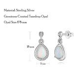 Opal Infinity Stud Dangle Earrings in Silver