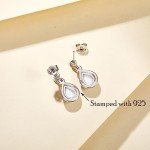 Opal Infinity Stud Dangle Earrings in Silver