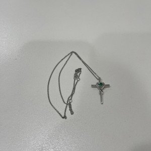 Emerald Birthstone Cross Necklace by FANCIME