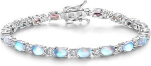 Elegant Birthstone Sterling Silver Tennis Bracelet