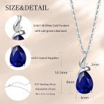 Elegant 14K White Gold Birthstone Pendant Necklace