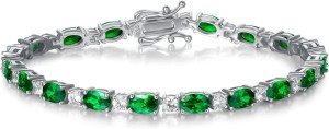 Personalized Birthstone Sterling Silver Tennis Bracelets