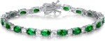 Personalized Birthstone Sterling Silver Tennis Bracelets