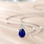 Elegant 14K White Gold Birthstone Pendant Necklace