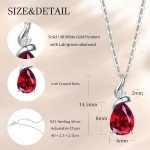 Elegant 14K White Gold Birthstone Pendant Necklace