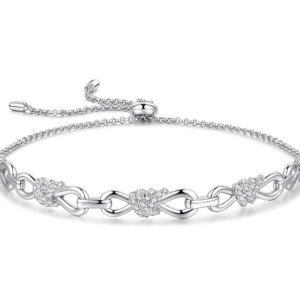 FANCIME Adjustable Sterling Silver Infinity Bracelet
