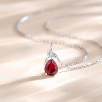 Elegant 14K White Gold Birthstone Pendant Necklace