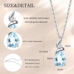 Solid White Gold Birthstone Pendant Necklace for Women