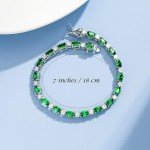 Personalized Birthstone Sterling Silver Tennis Bracelets