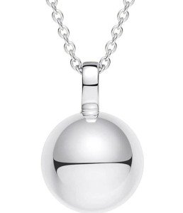 Fancime White Gold Plated 12mm Sphere Necklace
