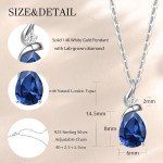 Elegant 14K White Gold Birthstone Pendant Necklace