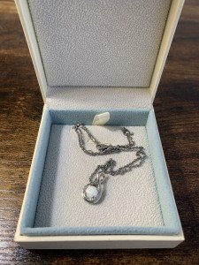Ethereal Opal Infinity Necklace in Sterling Silver