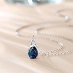 Elegant 14K White Gold Birthstone Pendant Necklace