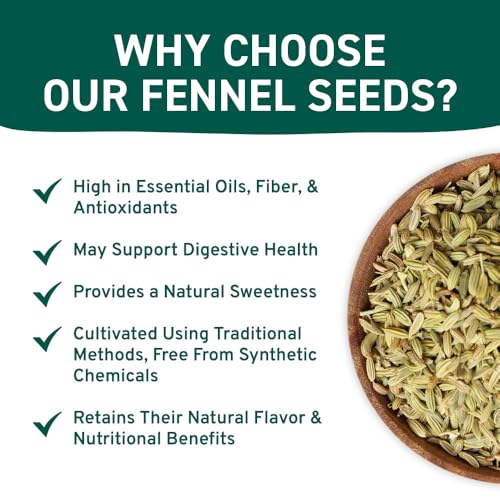 Fennel Seeds for Cooking & Smoothies - 14oz