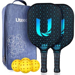 Uteeqe Graphite Pickleball Paddles Set with Balls